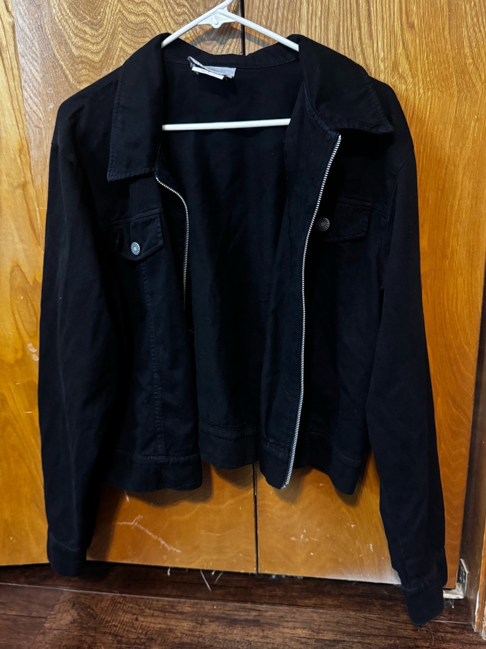 Women's Black Zip-Front Bomber Jacket